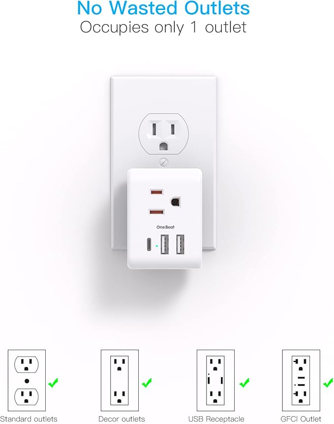 Multi Plug Outlet Extender, Power Strip Non Surge Protector Electric Outlet - Image 6