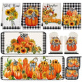 10 Pcs Fall Thanksgiving Pumpkin Kitchen Decor Set Sunflower (Orange / Pumpkin)