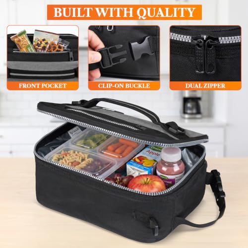 Insulated Lunch Bag for Men Women Kids (Heather Gray / One Size)
