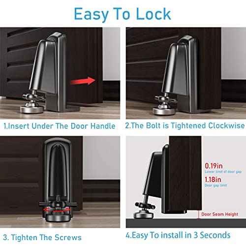 Door Jammer Door Stopper (Black)