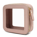 Small Clear Makeup Bag (Mini Dark Pink)