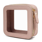 Small Clear Makeup Bag (Mini Dark Pink)