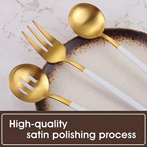 Matte White Gold Serving Silverware Set (Matte White Gold)