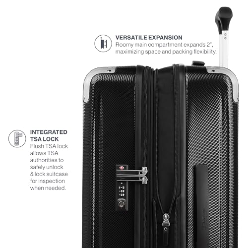 Pathways 3 Hardside Checked Luggage Suitcase (Checked Medium 25 Inch / Black Knight)