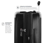Pathways 3 Hardside Checked Luggage Suitcase (Checked Medium 25 Inch / Black Knight)