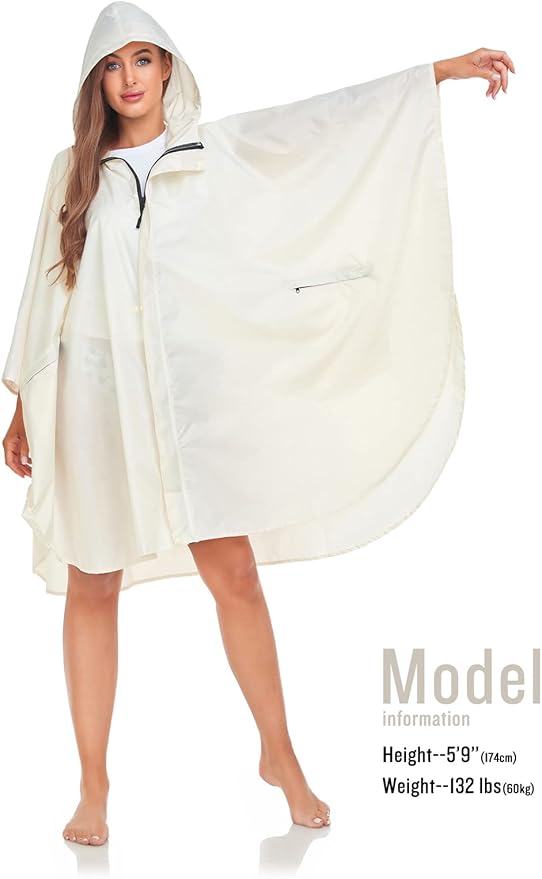 SaphiRose Unisex Rain Poncho Hooded Waterproof Raincoat - Image 4