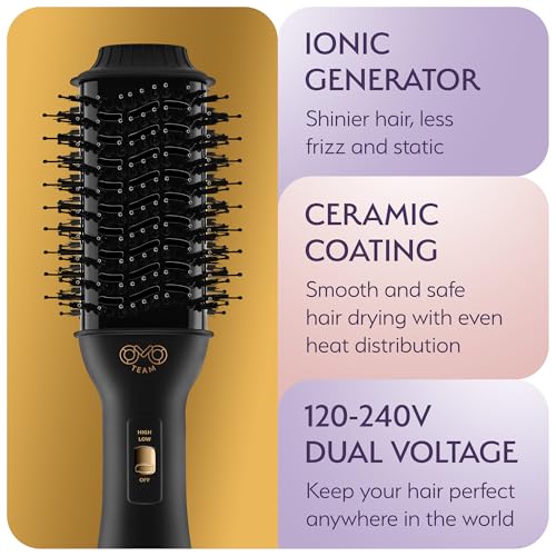 Manual Dual Voltage Blowout Hair Dryer Brush (Black - 60mm - Manual Dual Voltage)