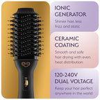 Manual Dual Voltage Blowout Hair Dryer Brush (Black - 60mm - Manual Dual Voltage)