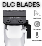 Supreme Trimmer Darkstar 72 Clipper with Magnetic Vector Motor | 180 Min Run Time, 9000 RPM Barber Hair Clipper | Low Noise, Professional Clipper DLC Blades | STC72