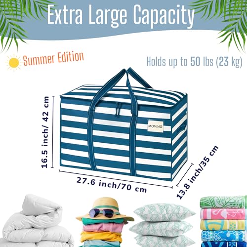 8 Pack Heavy Duty Moving Bags (8 Pack / Classic Navy Stripe)