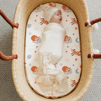 Stretch Fitted Bassinet Sheet Set BROLEX 2 Pack Cradle Sheets for Bassinet Pad (Starry Fox / 32x16 Inch)