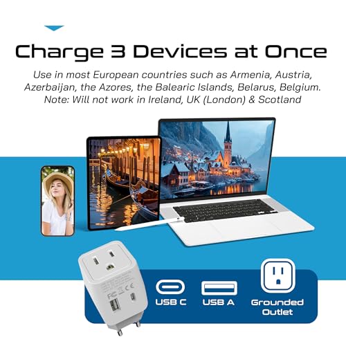 European Plug Adapters Combo (paper white)