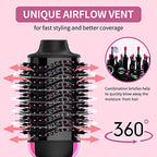 Hair Dryer Brush Blow Dryer Brush in One (Black/Magenta)