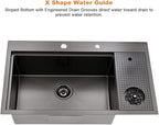 33 Inch Black Drop In Kitchen Sink - Image 5
