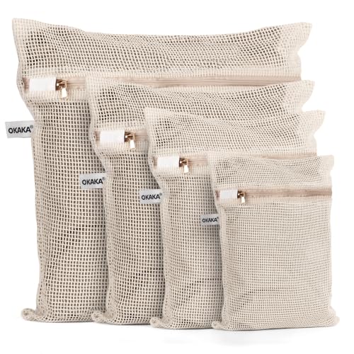 100% Cotton Mesh Laundry Bags (XXL+XL+L+M)