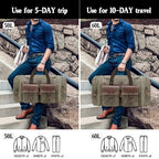 Waxed Canvas Duffle Bag for Men (Vintage Grey / X Large-60L)
