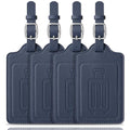 Leather Luggage Tags for Suitcases (Blue / 4 Pack)