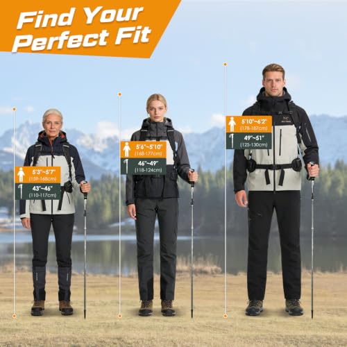 Hiking Poles Collapsible (Grey（110-130cm）)