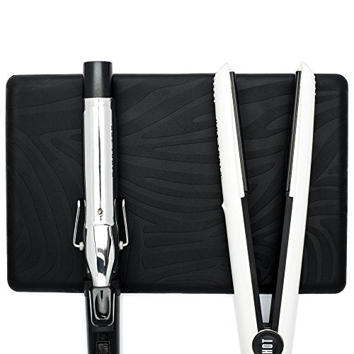 Heat Resistant Station Mat for Hair Straightener (1 Pack (Black, 10.75"x6.75"))