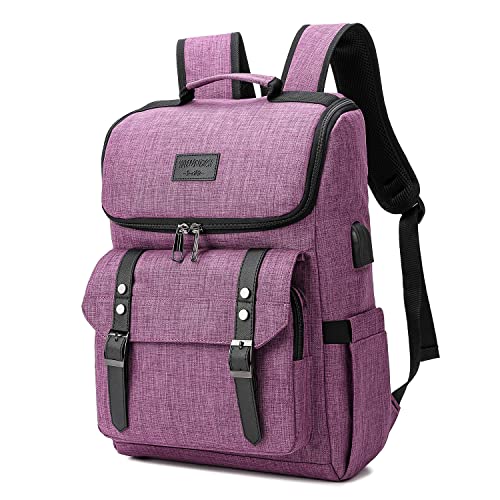 Vintage Backpack Travel Laptop Backpack with usb Charging Port for Women & Men College Backpack Fits 15.6 Inch Laptop Purple (Purple)