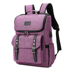 Vintage Backpack Travel Laptop Backpack with usb Charging Port for Women & Men College Backpack Fits 15.6 Inch Laptop Purple (Purple)