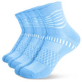 Ankle Compression Socks Women Men Plantar Fasciitis Relief 3 Pairs (Medium / Blue(3 Pairs))