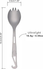 SANTTA Titanium Camping Spork Set of 2 Piece, Spoon Fork and Bottle Opener 3 in - Image 6