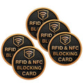 5 Pack Round Shape RFID Blocking Card for Credit Card (Black - Round)