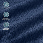 Fleece Blanket Luxury Microplush (King / 28 - Chevron Dark Blue)