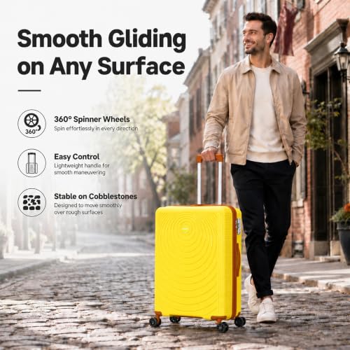 Luggage Sets 5 Piece (Light Yellow / 5 Piece Sets (21/25/29/Db/Tb))
