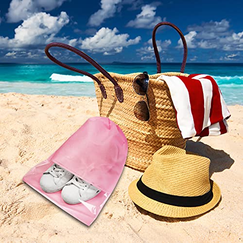 8PCS Travel Shoe Bags with Rope for Men and Women Large Shoes Pouch Organizers (Pink)