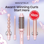 5 in 1 Curling Wand Set with Thermal Brush & 0.5" (Pink)