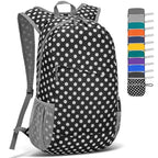 Lightweight Packable Backpack 20L (20 L / Black, White Polka Dot)
