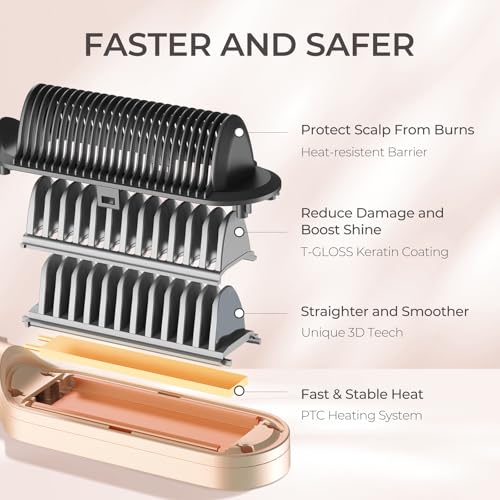 Ring Hair Straightener Brush (Peach Fuzz)