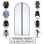 Garment Bags for Hanging Clothes (24'' x 48''/6 Pack / Black-Translucent)