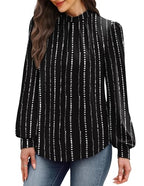 Business Casual Outfits for Women Tops for Teachers Fall Outfits Long Sleeve Shirts for Women Work Office Plus Size Fall Clothes Fashion Clothing 2026 Must Haves Black Striped XL (02 - Black Striped / X-Large)