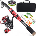 Fishing Rod and Reel Combo Set with Telescopic Fishing Pole Fishing Accessories and Carrier Bag for Saltwater Freshwater (6.89 ft Rod with 2000 Reel)