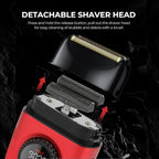 001/977/377 3-in-1 Barber Kit with Clipper Trimmer Foil Shaver, Red (001 3 in 1 Red)