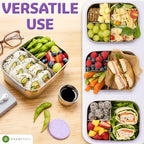 Stainless Steel Bento Box + Condiment Container (Lavender / 27oz / 800ml)