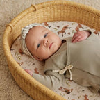 Stretch Fitted Bassinet Sheet Set BROLEX 2 Pack Cradle Sheets for Bassinet Pad (Fox Foliage / 32x16 Inch)