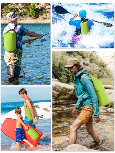 Waterproof Dry Bag Backpack with Emergency Whistle (30L / Lemon Green)
