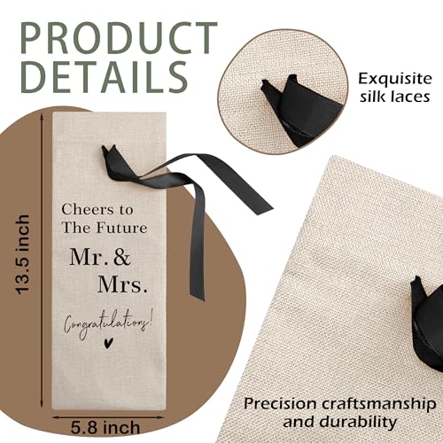 1 PCS Black Bow Ribbon Ideas Engagement Gift Wine Bag (Wedding Wine Bag Style 2)