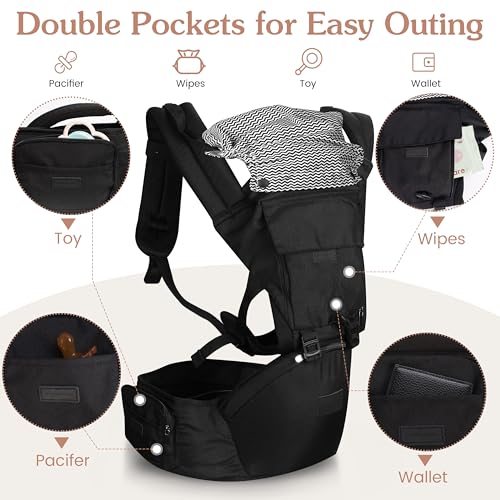 Baby Carrier with Hip Seat 6 (Black)