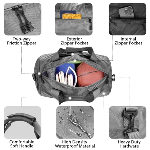 Gym Bags for Men & Expandable Canvas Duffle Bag (Grey 02 / Large-50L Duffle Bag)