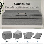 Large 17" 36 Quart Collapsible Stackable Storage Bins with Lids (Gray1 / Large -3 Pack)