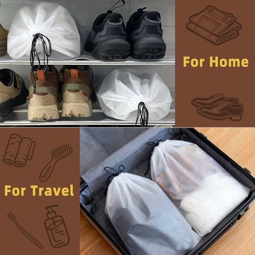 Clear Shoe Bags for Travel (Clear 6pcs)