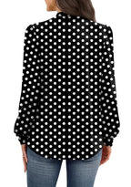 Fall Clothes for Women 2026 Winter Clothing Blouses Dressy Casual Tops for Teachers Fall Outfits for Women Spring Break Essentials Plus Size Black Polka Dot 2XL (04 - Black Polka Dot / XX-Large)