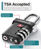 TSA Approved Luggage Locks (3 Digit T Series Black 3 Pack)