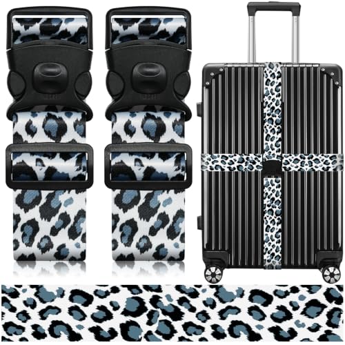 Luggage Straps for Suitcases (Black Leopard)