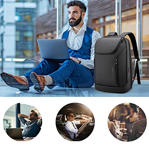 Business Smart Backpack Waterproof fit 15.6 Inch Laptop Backpack with USB Charging Port (Large / Black)